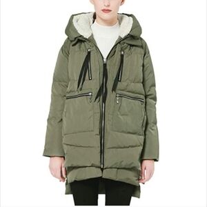Orolay Women's Thickened Down Jacket Green Small